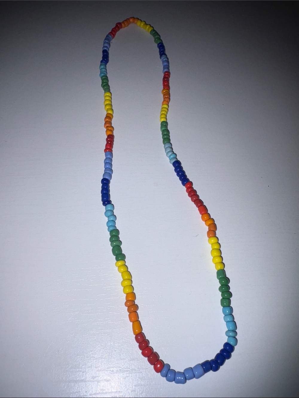 Multicolor Seed Bead Necklace - Rainbow Beads handmade